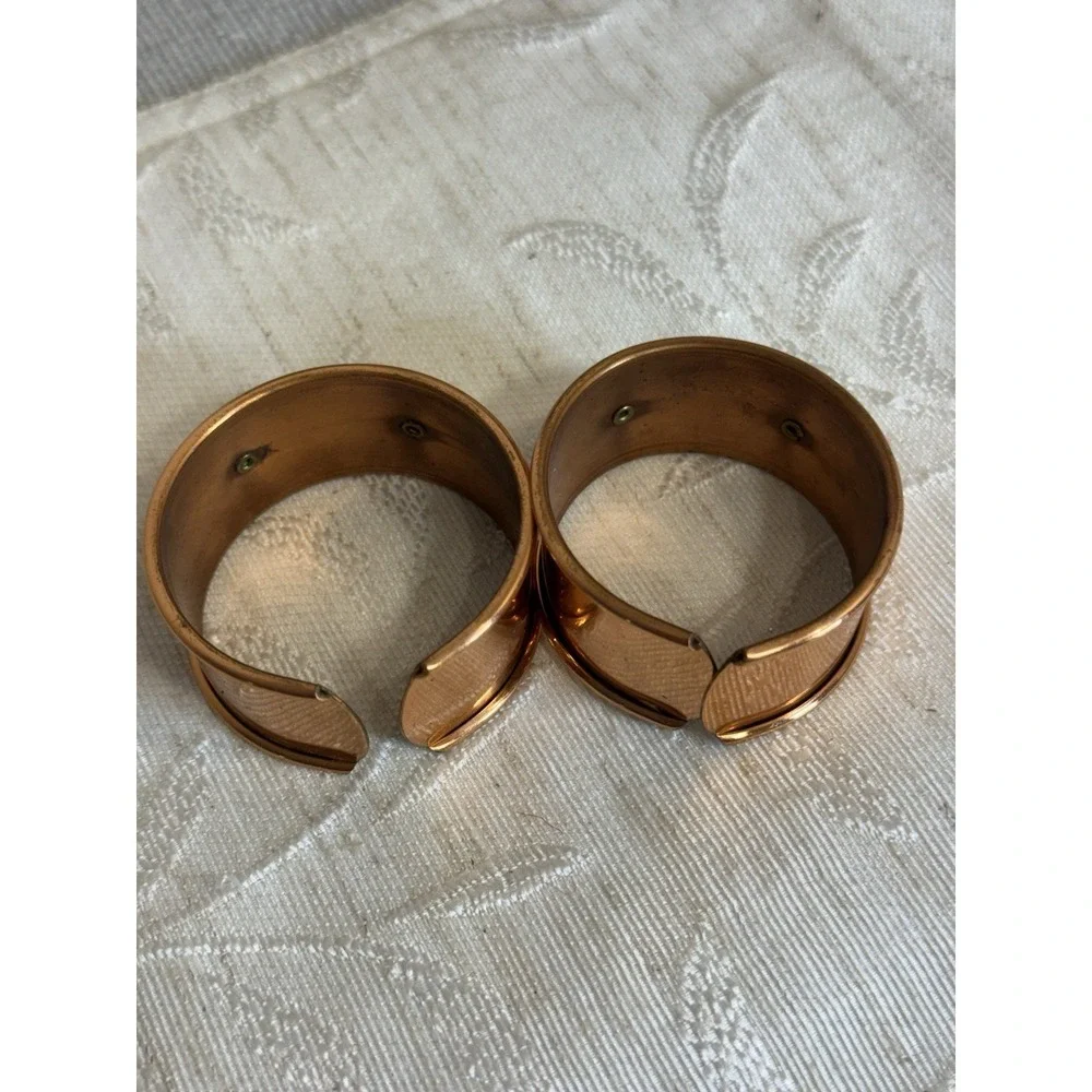 2‎ Vintage Copper Napkin Rings, Napkins Holders Blank Monogram